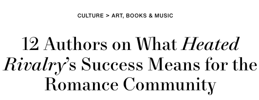 Harper's Bazaar - Romance Authors on Heated Rivalry